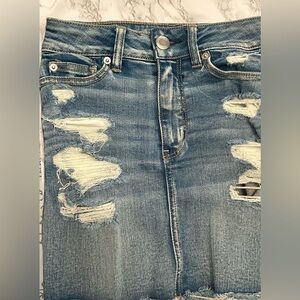 American Eagle Denim Skirt with Distress